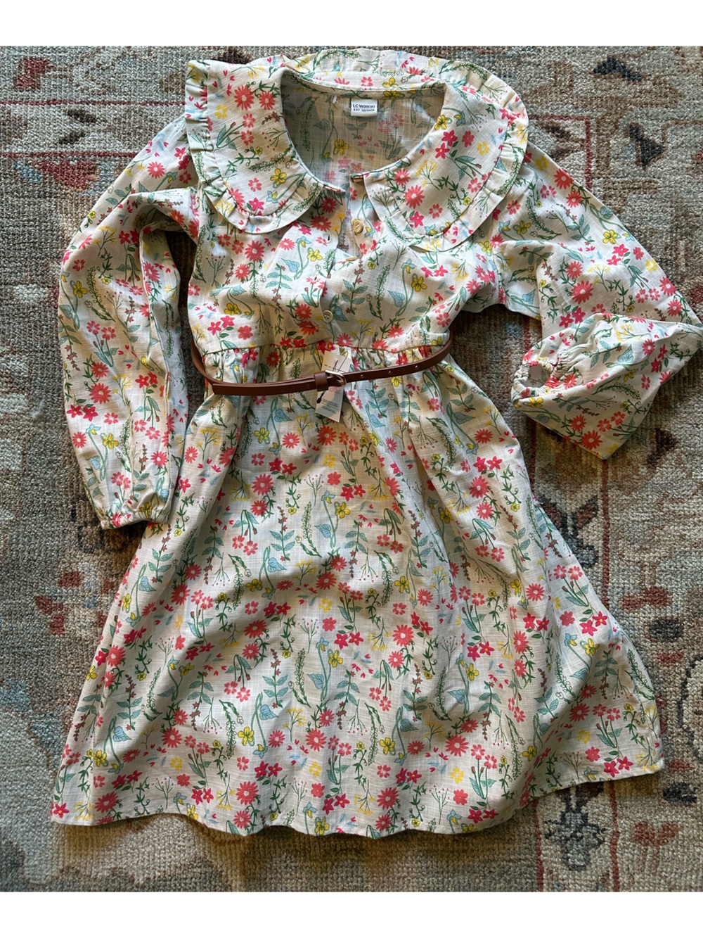 Perfect spring or summer dress - Pink and Green Accents